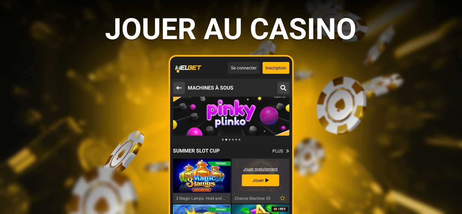 jeux de casino dans une application mobile