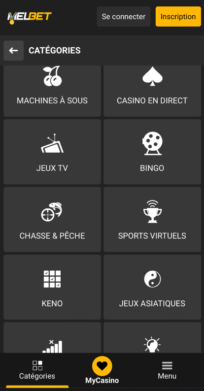 melbet jeux de casino