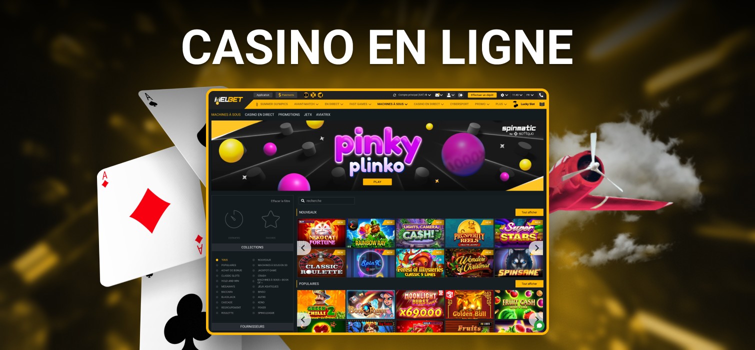 variété de jeux de casino chez melbet