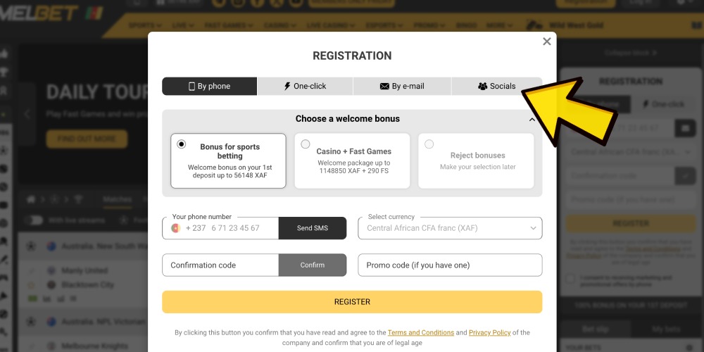 choose the registration method
