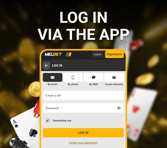 login to account via melbet app