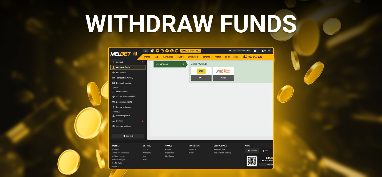 withdrawal funds in casino
